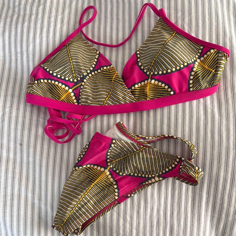 Patagonia Vibrant Pink and Gold women’s Swimwear Set